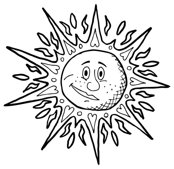 太陽の背景ラインアート — ストックベクタ