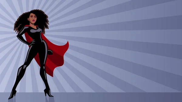 Superheroine Black Ray Işık — Stok Vektör