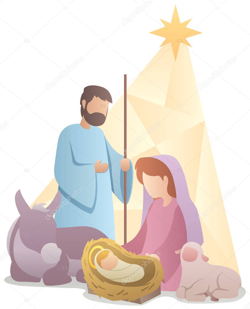 Nativity Scene Flat Design