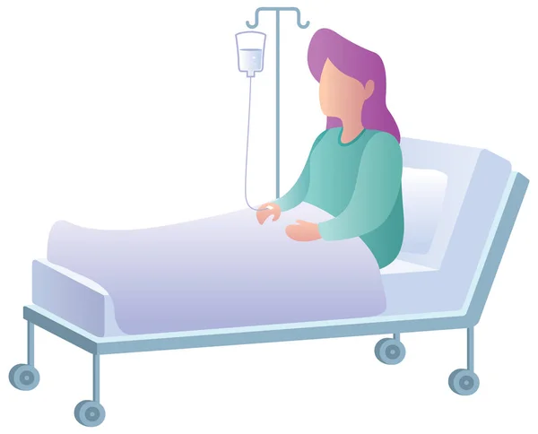 Mujer en el hospital en blanco — Vector de stock