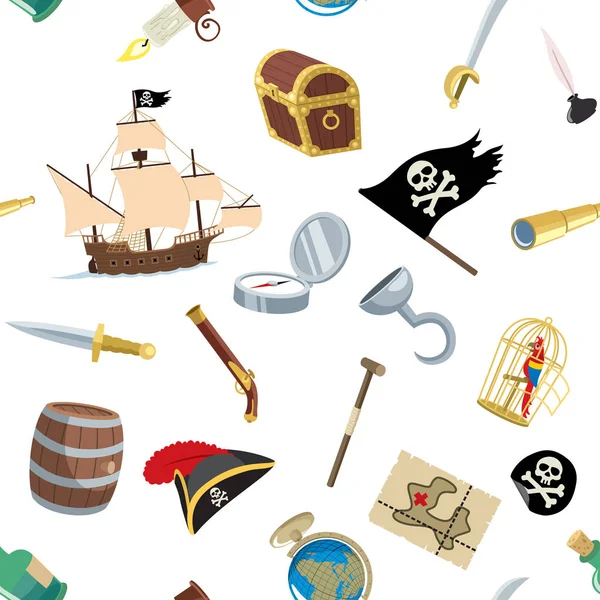 Pirate Accessories Pattern — Stock Vector