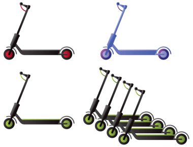 elektrikli scooter üzerinde beyaz