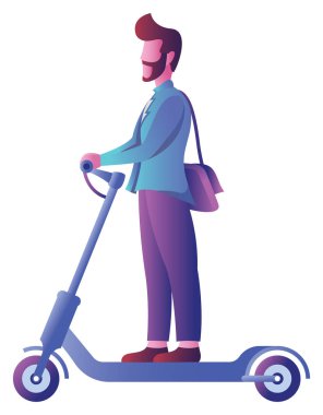 Elektrikli scooter 'daki adam beyazda.