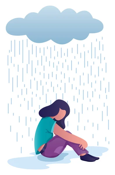 Depresyondaki kadın — Stok Vektör