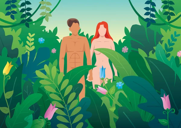 Адам и Ева — стоковый вектор