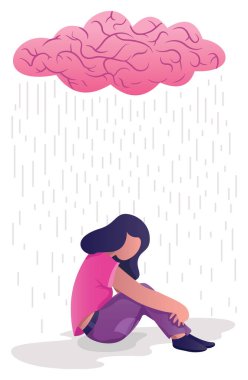 Woman in Depression clipart
