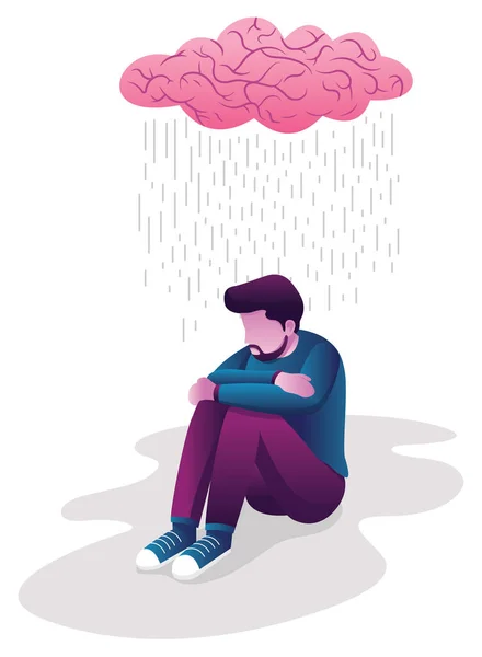 Hombre en depresión — Vector de stock
