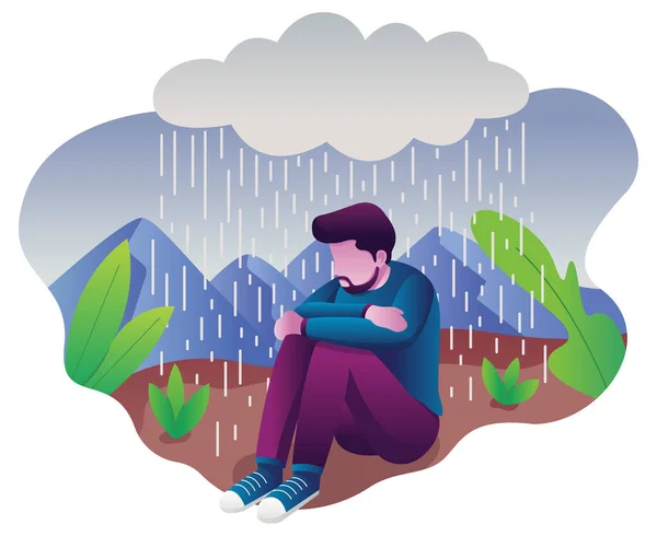 Depressziós nő — Stock Vector