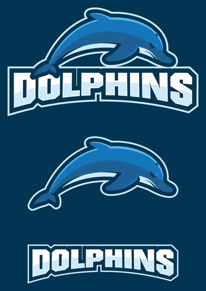 Logo de la mascota de los delfines — Archivo Imágenes Vectoriales