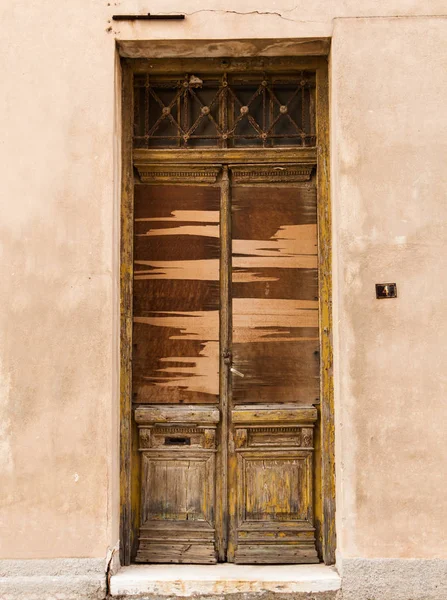 Puerta Madera Vieja Pared Resistida Grunge — Foto de Stock