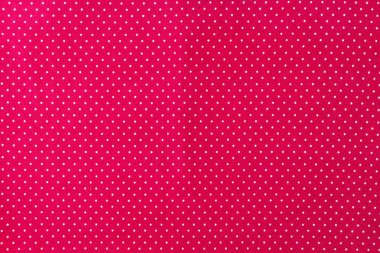 Kırmızı ve beyaz küçük polka dot Klasik kumaş closeup, temiz arka plan.