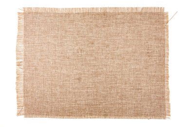 Beyaz arka plan üzerinde temiz çul kumaş portre.