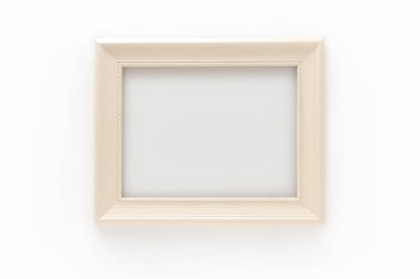 Beyaz eski resim çerçevesi, beyaz arkaplan.