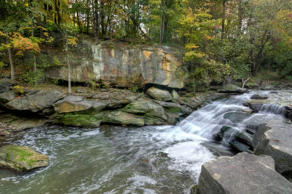 Een Klein Gedeelte Van Berea Falls Ohio Tijdens Piek Vallen Rechtenvrije Stockfoto's