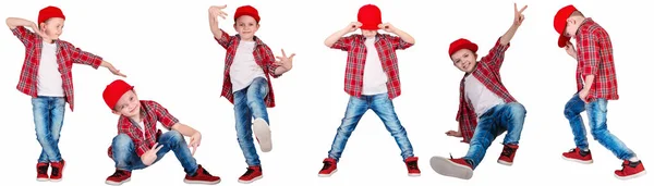 Αγόρι Στο Στυλ Του Hip Hop Παιδική Μόδα Καπάκι Και — Φωτογραφία Αρχείου