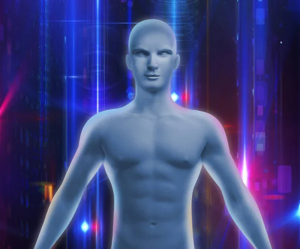 Бионический Человек Механизмами Внутри — стоковое фото