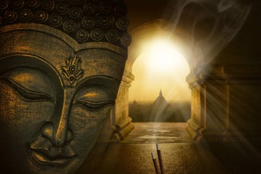 Bagan tapınağında Buda yüzü