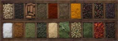 Baharat kaseleri ile arka plan