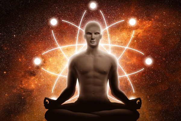 Йога мужчины в позе медитации
