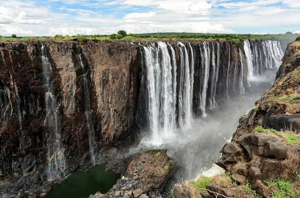 Amazing Victoria Falls kilátás, Zimbabwe, Afrika — Stock Fotó