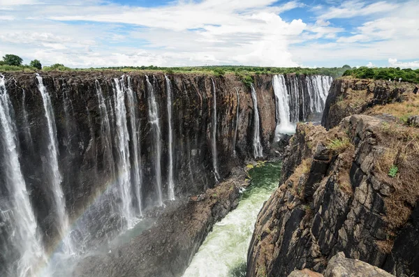 Amazing Victoria Falls kilátás, Zimbabwe, Afrika — Stock Fotó