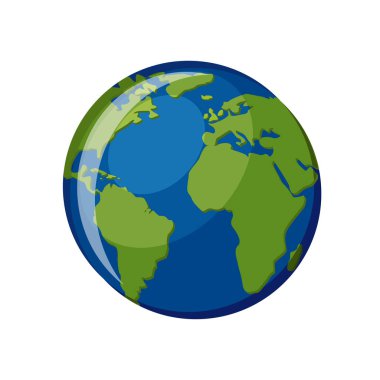 Beyaz arka plan üzerinde izole planet Earth simgesini. 