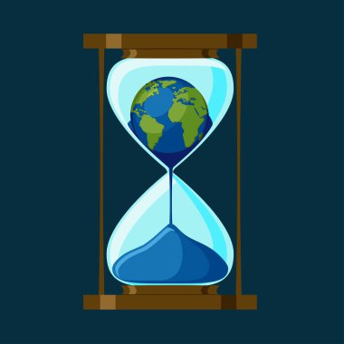 Dünya Meteoroloji günü tebrik kartı. Planet Earth parlayan güneşin altında yarı, yarıya bulutlar ve yağmur altında