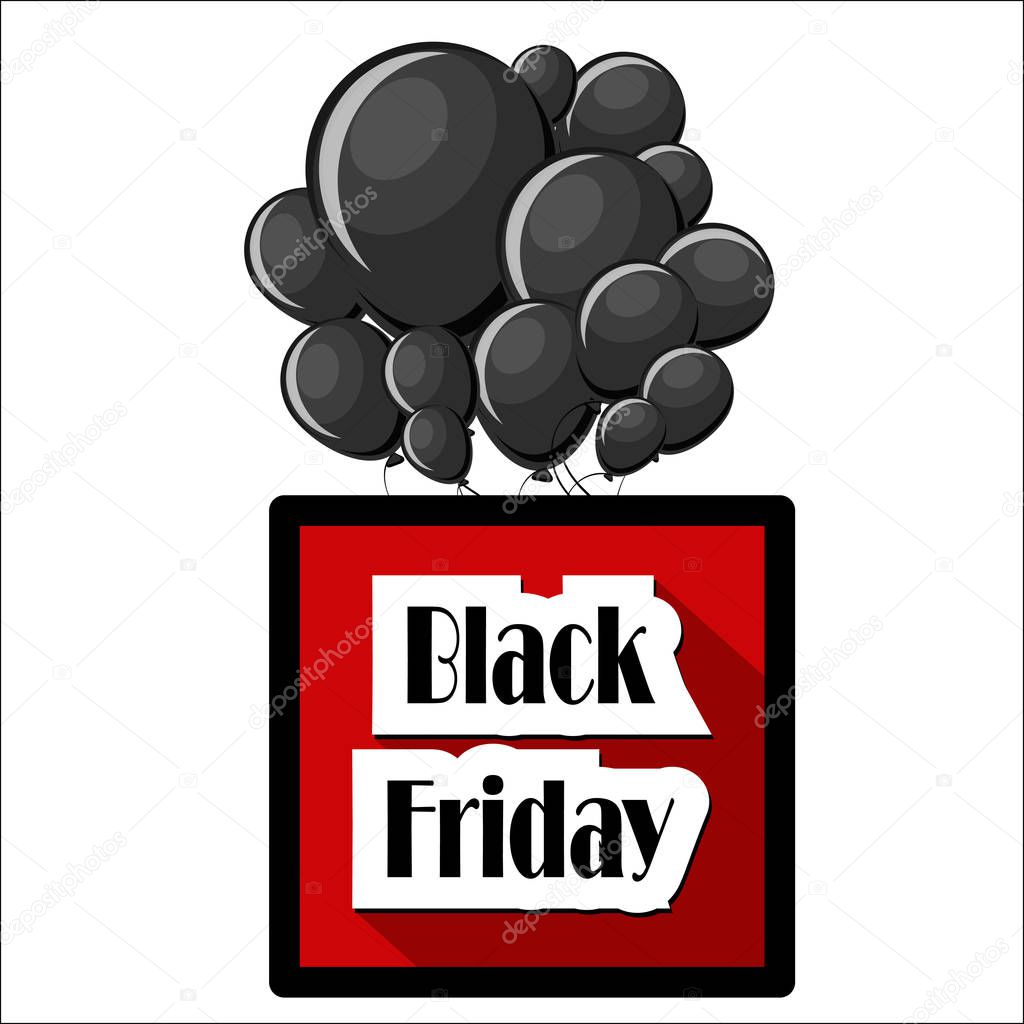 Black Friday sale concept with black balloons