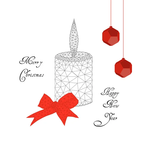 크리스마스와 인사말 템플릿 불타는 빨간색과 검정색 배경에 고립에 텍스트와 일러스트 — 스톡 벡터