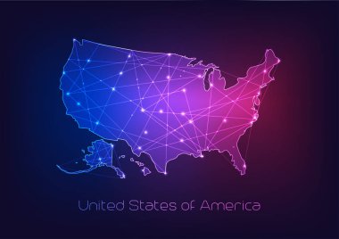 Amerika Birleşik Devletleri ABD yıldızlar ve çizgiler soyut framework ile anahat göster.