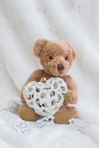 Teddy Beruang Dengan Cinta Dan Hadiah — Stok Foto