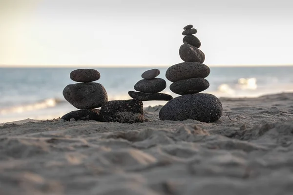 Torre Guijarros Playa Con Vistas Mar Atardecer — Foto de Stock