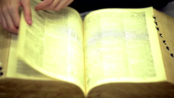 Young Man Searching Information Book — Stock Video