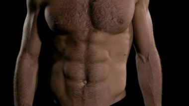 ağır çekim Genç güçlü sporcu gösteren ABS