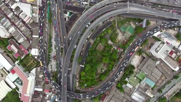 Aerial View Traffic Jam Urban City Top View High Afternoon Stock Footage