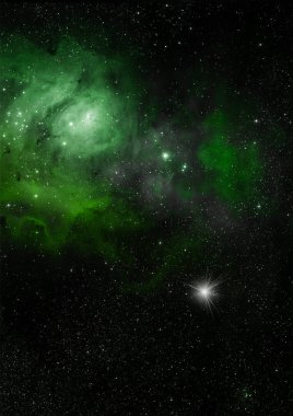 Uzaya karşı parlayan nebula ve yıldız alanı. Bu görüntünün elementleri NASA tarafından desteklenmektedir .