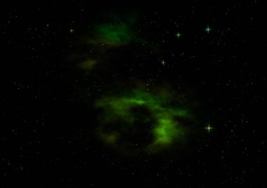 Uzaya karşı parlayan nebula ve yıldız alanı. Bu görüntünün elementleri NASA tarafından desteklenmektedir .
