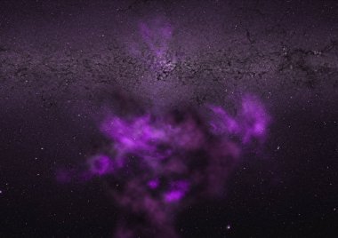 Uzaya karşı parlayan nebula ve yıldız alanı. Bu görüntünün elementleri NASA tarafından desteklenmektedir .