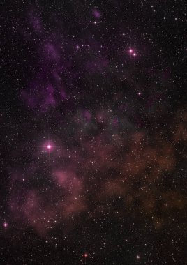 Uzayda bir yıldız alanı ve bir nebula