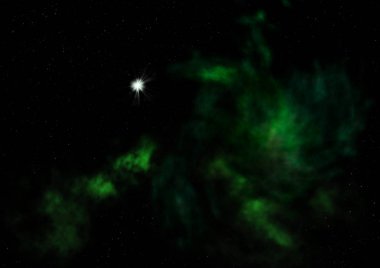 Uzayda bir yıldız alanı ve bir nebula