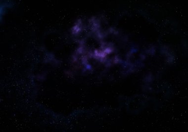 Uzayda bir yıldız alanı ve bir nebula