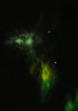 Sonsuz bir yıldız alanının küçük bir parçası. 3B görüntüleme