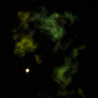 Uzayda bir yıldız alanı ve bir nebula. 3B görüntüleme