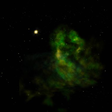 Uzayda bir yıldız alanı bir nebula ve gaz yoğunluğu. Bu görüntünün elementleri NASA tarafından desteklenmektedir .