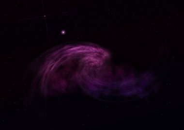 Uzaya karşı parlayan nebula ve yıldız alanı. Bu görüntünün elementleri NASA tarafından desteklenmektedir .