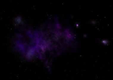 Uzayda bir yıldız alanı bir nebula ve gaz yoğunluğu. Bu görüntünün elementleri NASA tarafından döşenmiştir. 3B görüntüleme