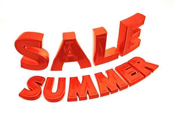 Inscrição dimensional de SUMMER SALE. Renderização 3D . — Fotografia de Stock