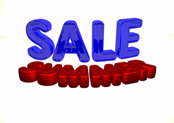 Dimensional inscription of SUMMER SALE. 3D rendering. — Stock Photo, Image