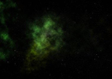 Uzayda bir yıldız alanı ve bir nebula