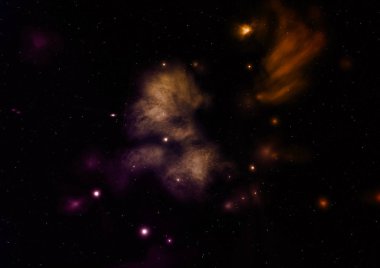 Uzayda bir yıldız alanı bir nebula ve gaz yoğunluğu. Bu görüntünün elementleri NASA tarafından desteklenmektedir .